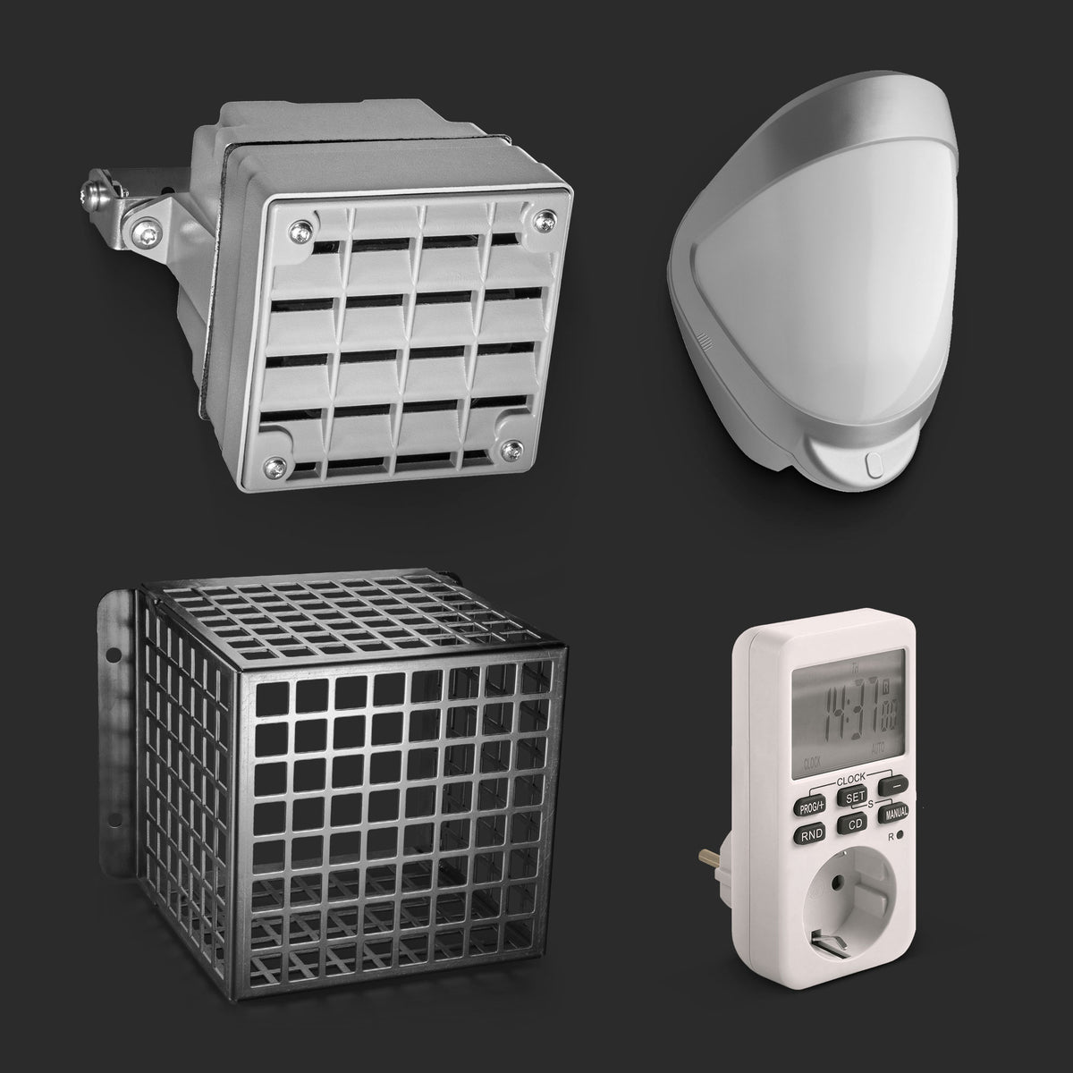 Go Alarm Mosquito + Skyddsbur + Rörelsedetektor + Timer