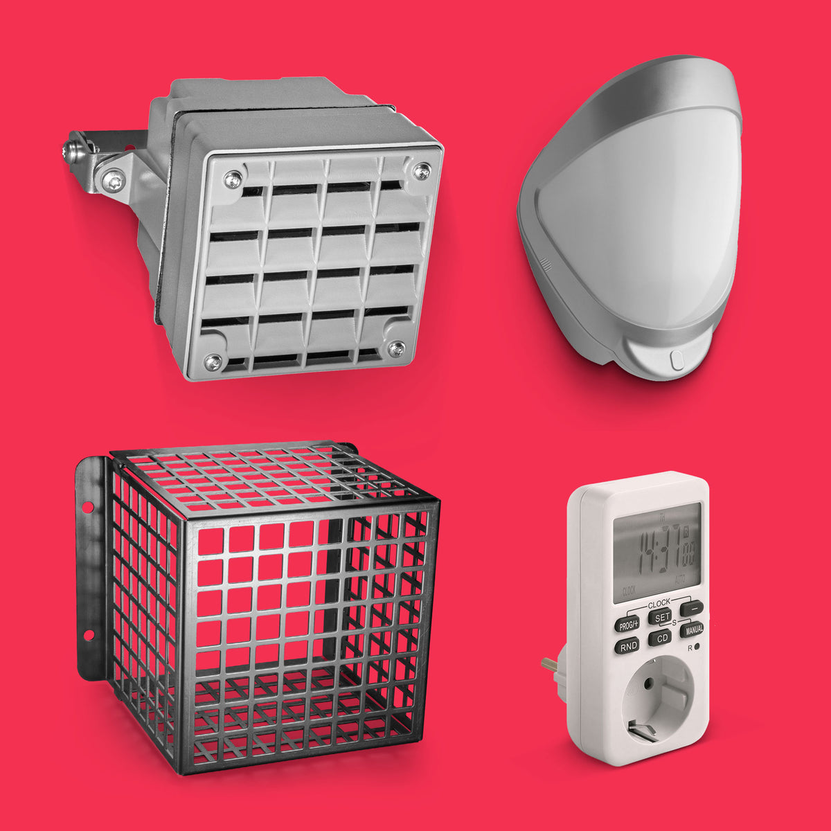 Go Alarm Mosquito + Skyddsbur + Rörelsedetektor + Timer